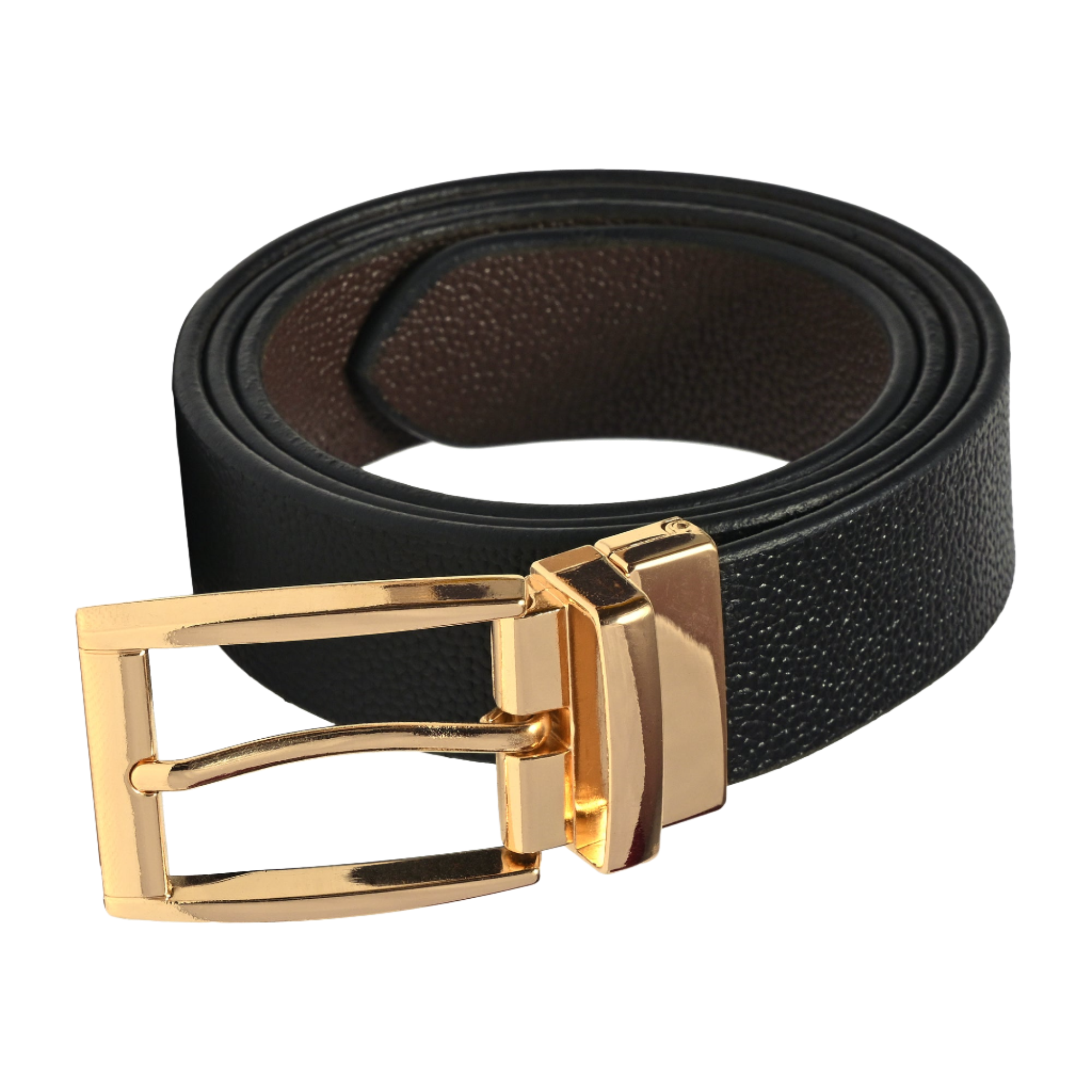 USL Genuine Leather Formal/Casual Reversible Belt for Men with Premium Golden Buckle
