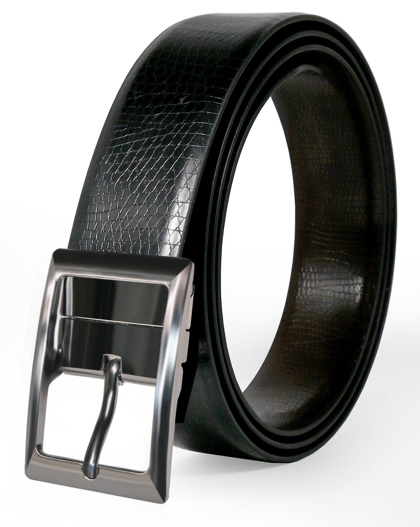 USL Reversible Leather Formal Black/Brown Belt For Men