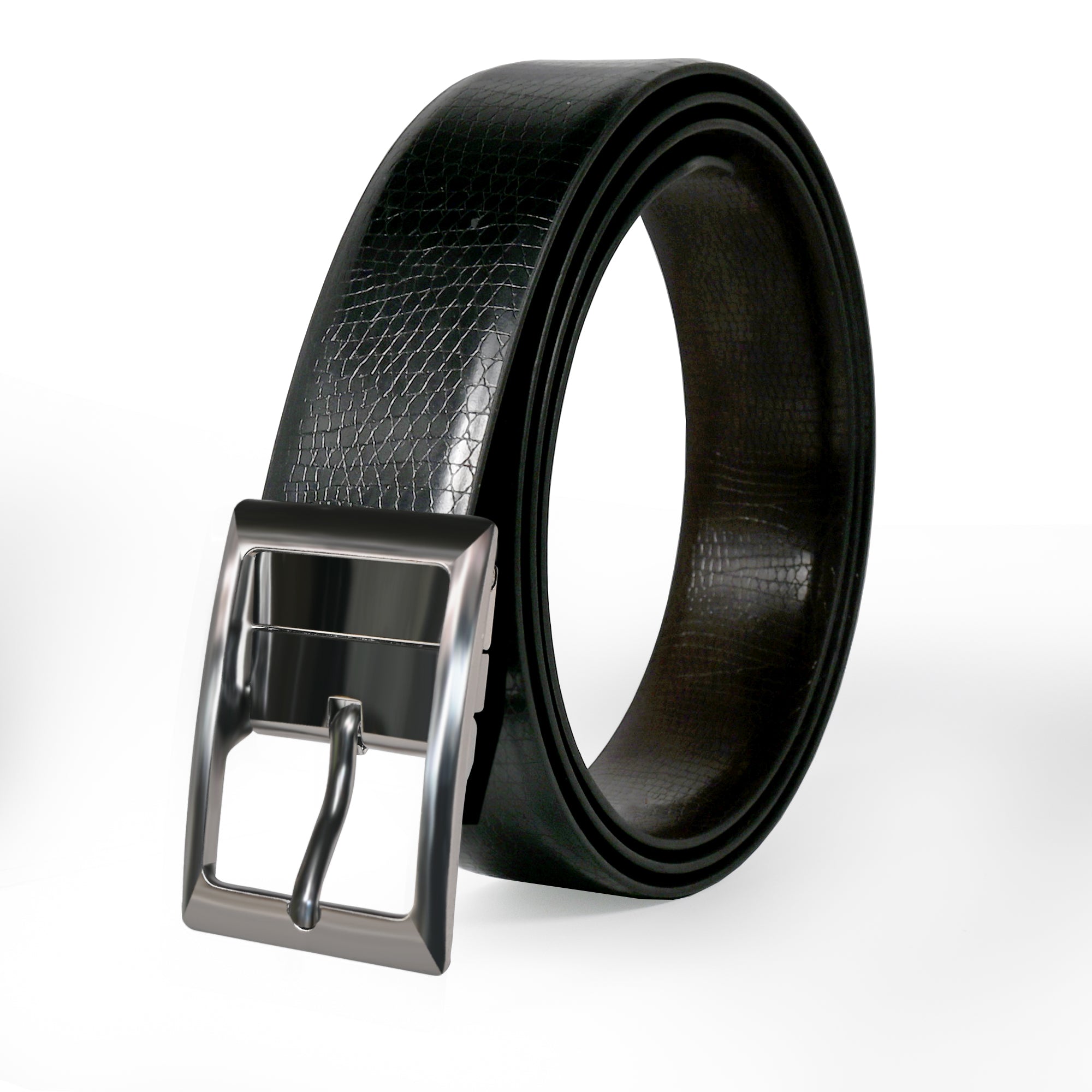 USL Reversible Leather Formal Black/Brown Belt For Men