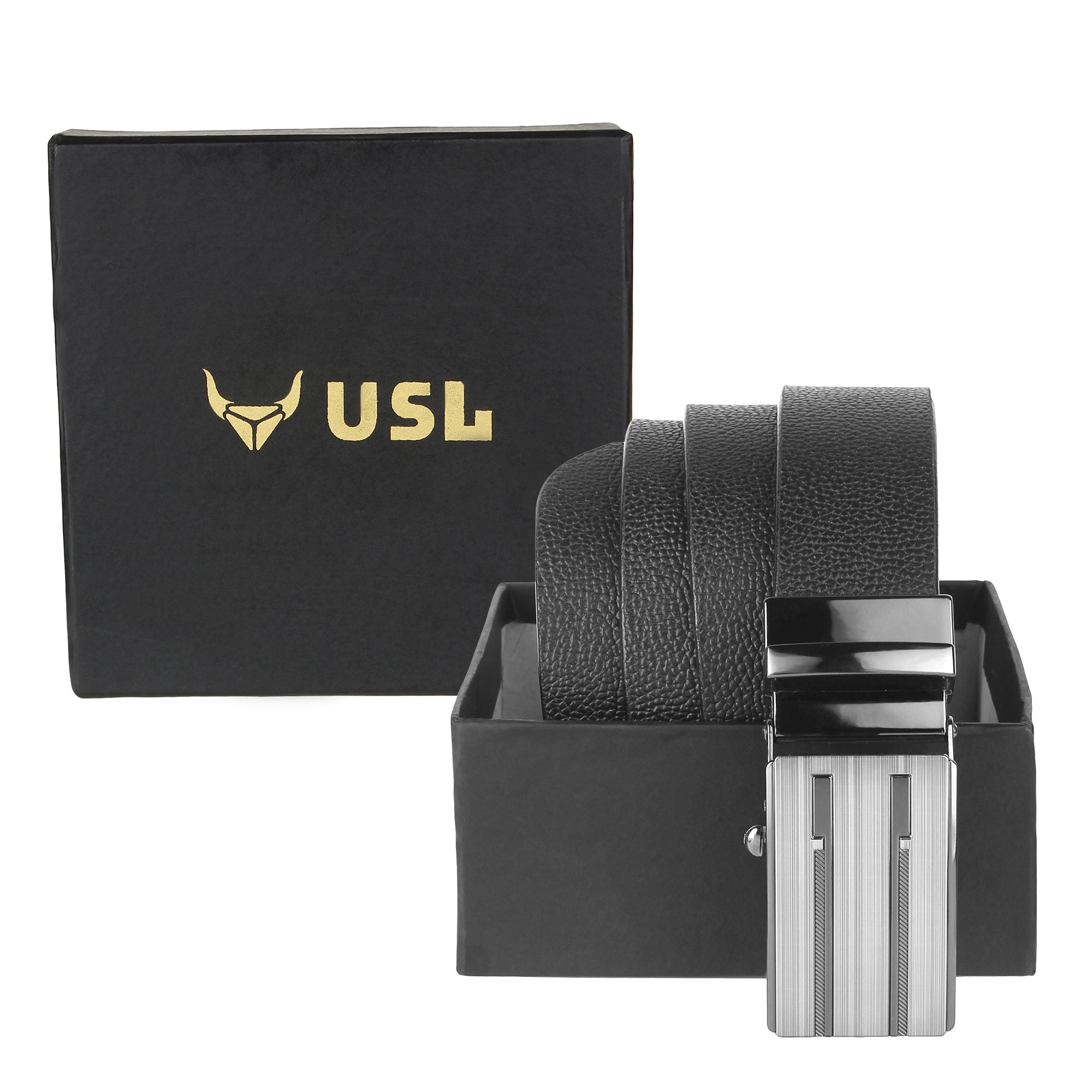 USL Formal Genuine Leather Belt With Adjustable Buckle For Men And Boys