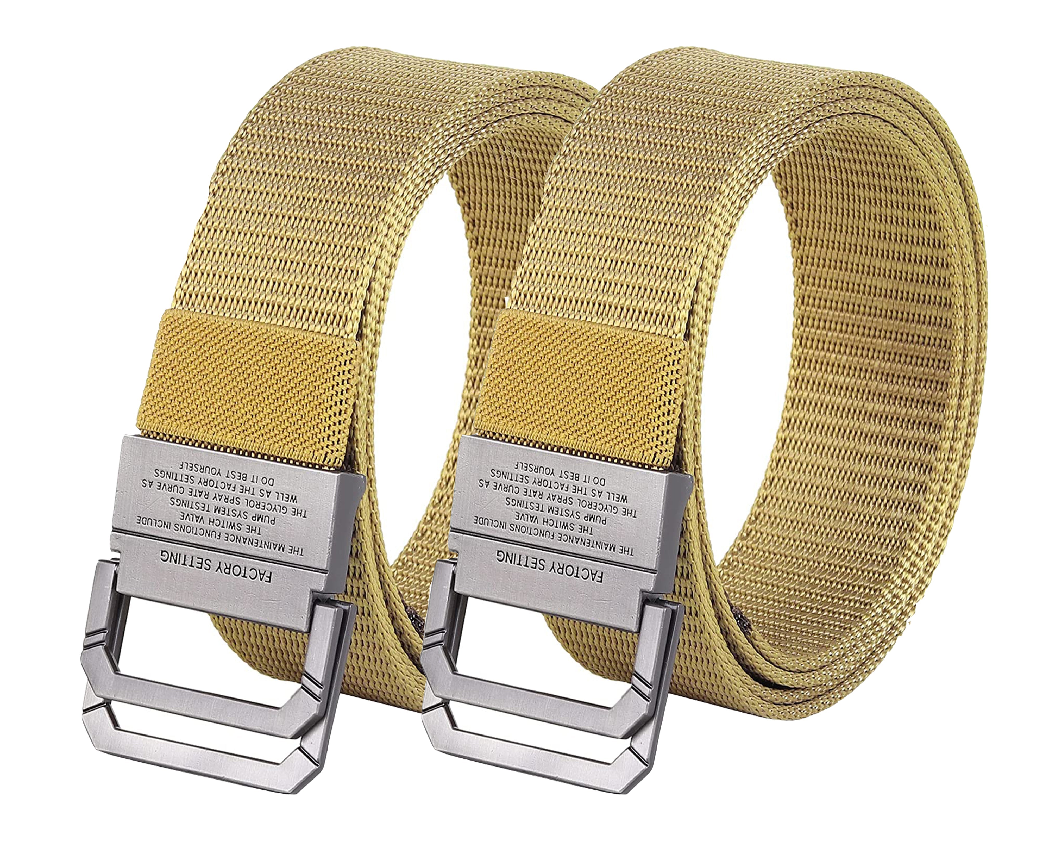 USL Men's Free Size Nylon Woven Belts with Hole-Free Plastic Flap Buckle Ultimate Comfort and Style (Pack of 2)