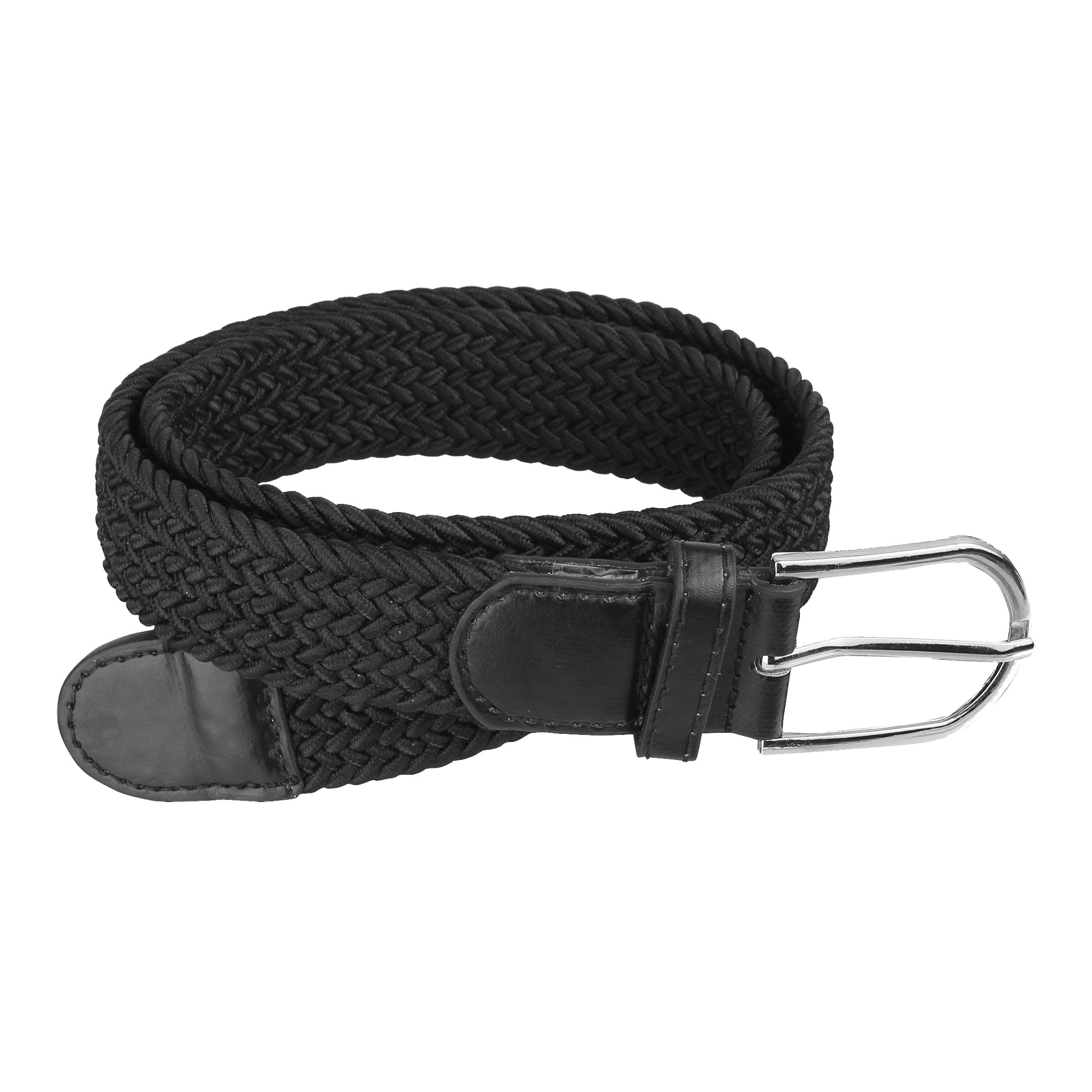 USL Canvas Elastic Fabric Woven Stretch Braided Belt for Women (Size Upto 34 Inches of Waist Size) (Black, Canvas)