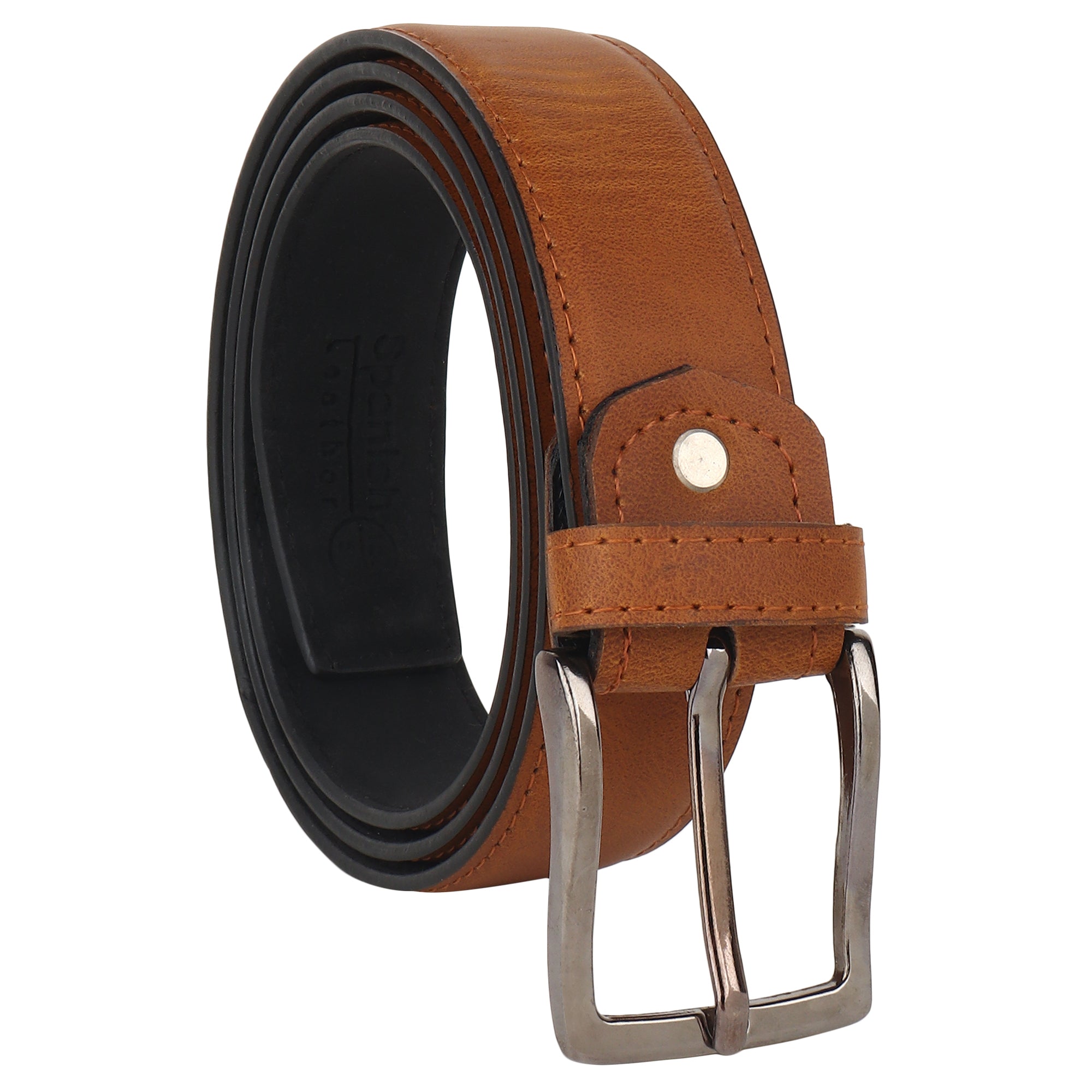 USL Vegan Leather Belt for Men, Belt for Men, Cut to Fit Style Belt with Adjustable Buckle