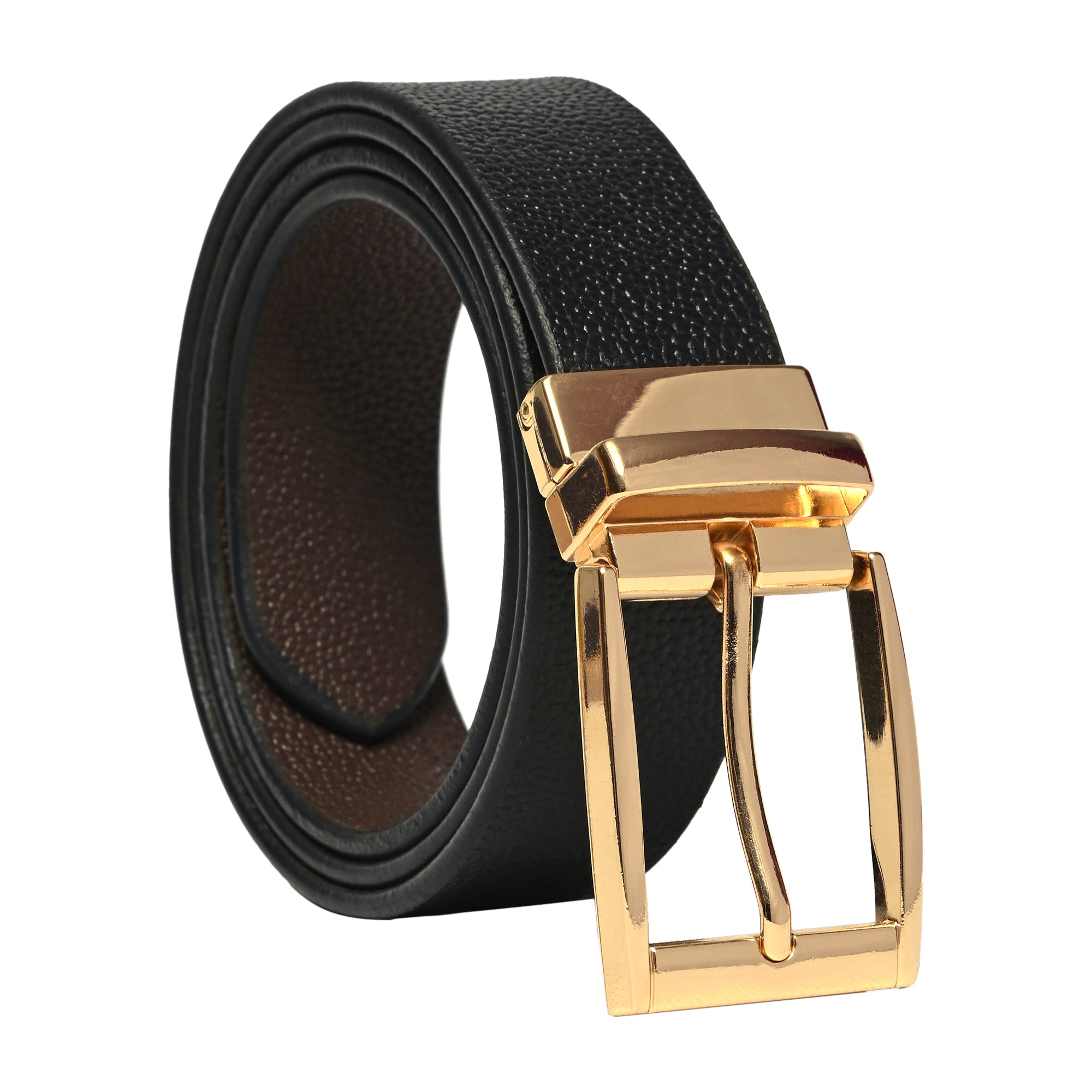 USL Genuine Leather Formal/Casual Reversible Belt for Men with Premium Golden Buckle