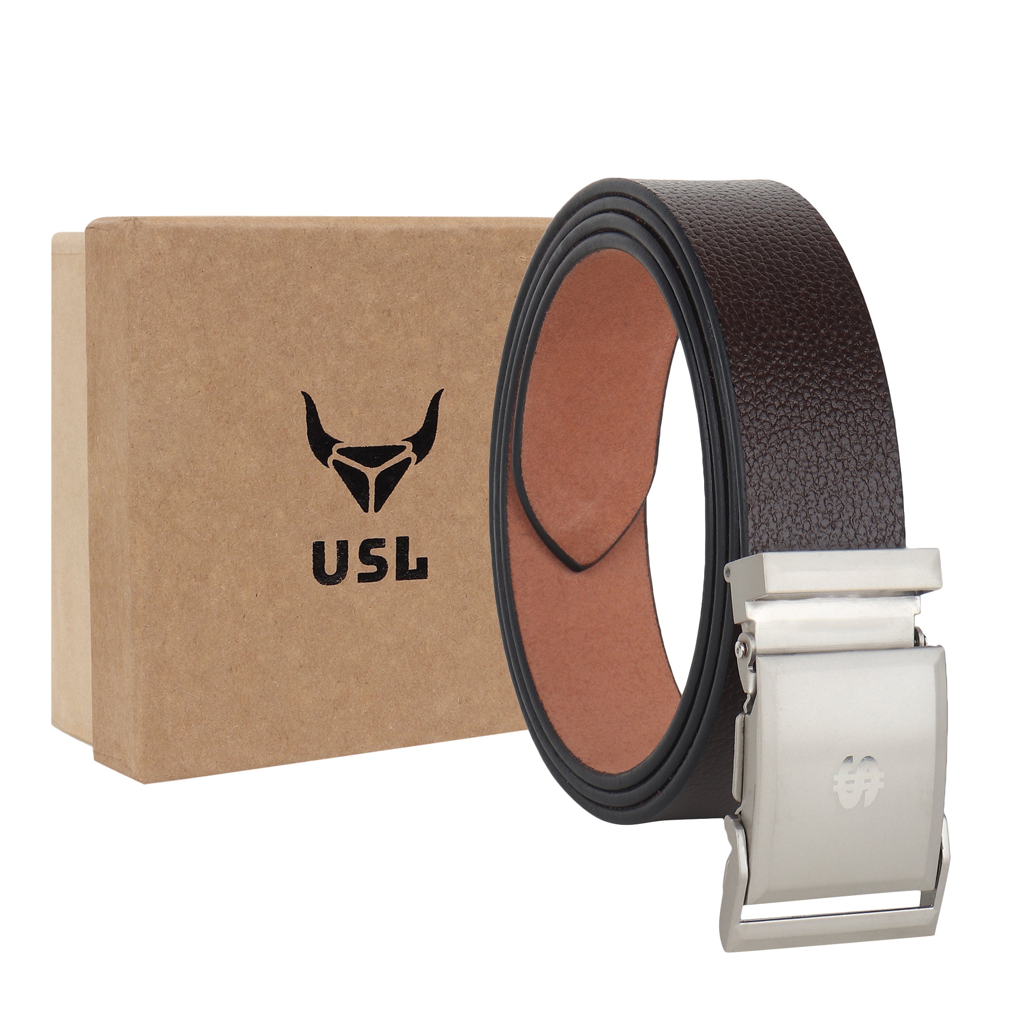 USL Men's Genuine Leather Belt for Men | (Formal/Casual) | Black/Brown