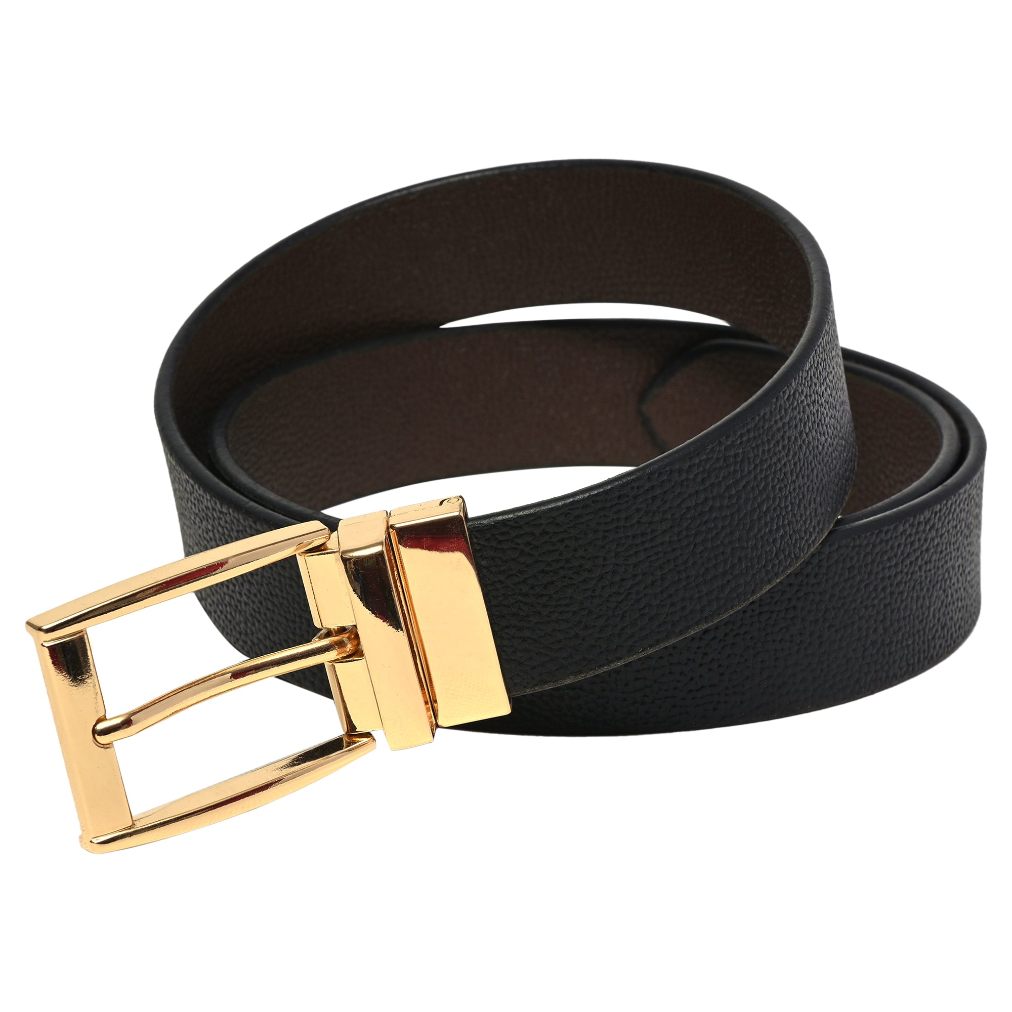 USL Genuine Leather Formal/Casual Reversible Belt for Men with Premium Golden Buckle