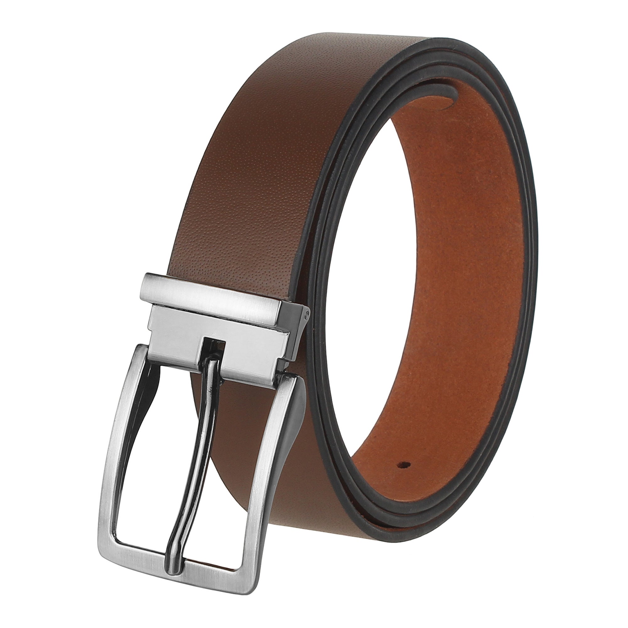 USL Black Brown Formal Leather Belt For Men and Boys