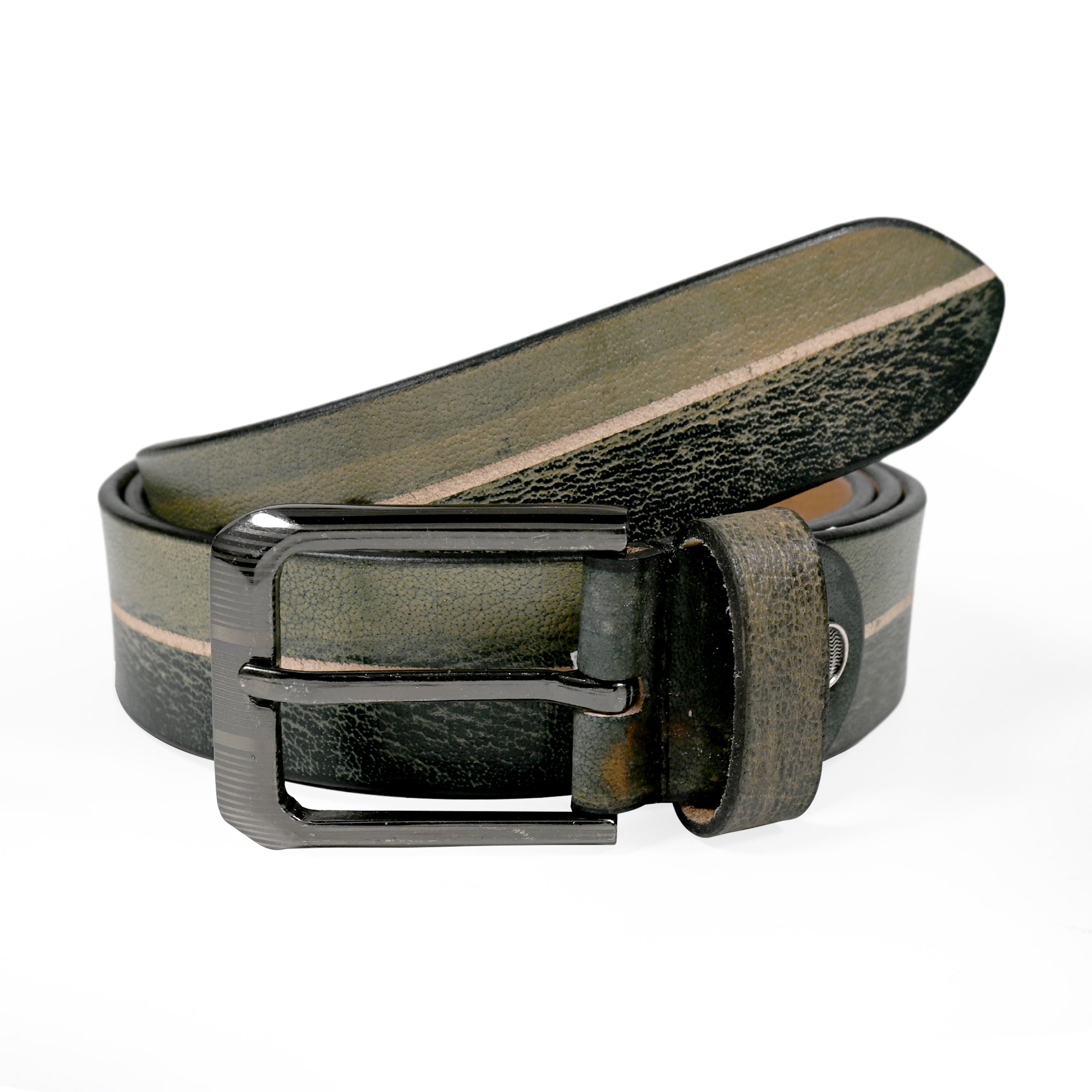 USL Green Genuine Leather Belt for Men Stylish