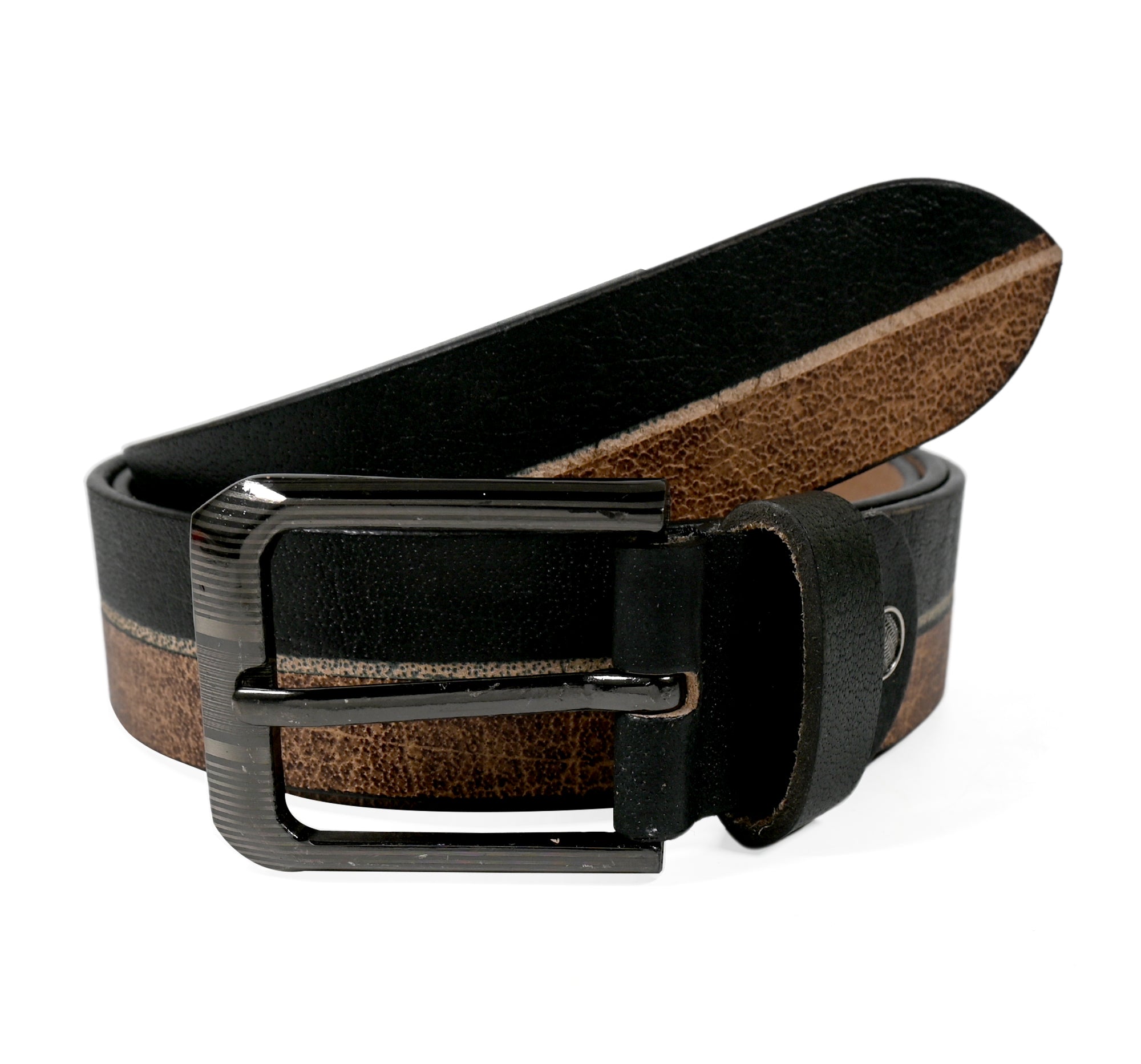 USL Black Beige Genuine Leather Belt for Men Customize size 28 to 42 Inches of waist size