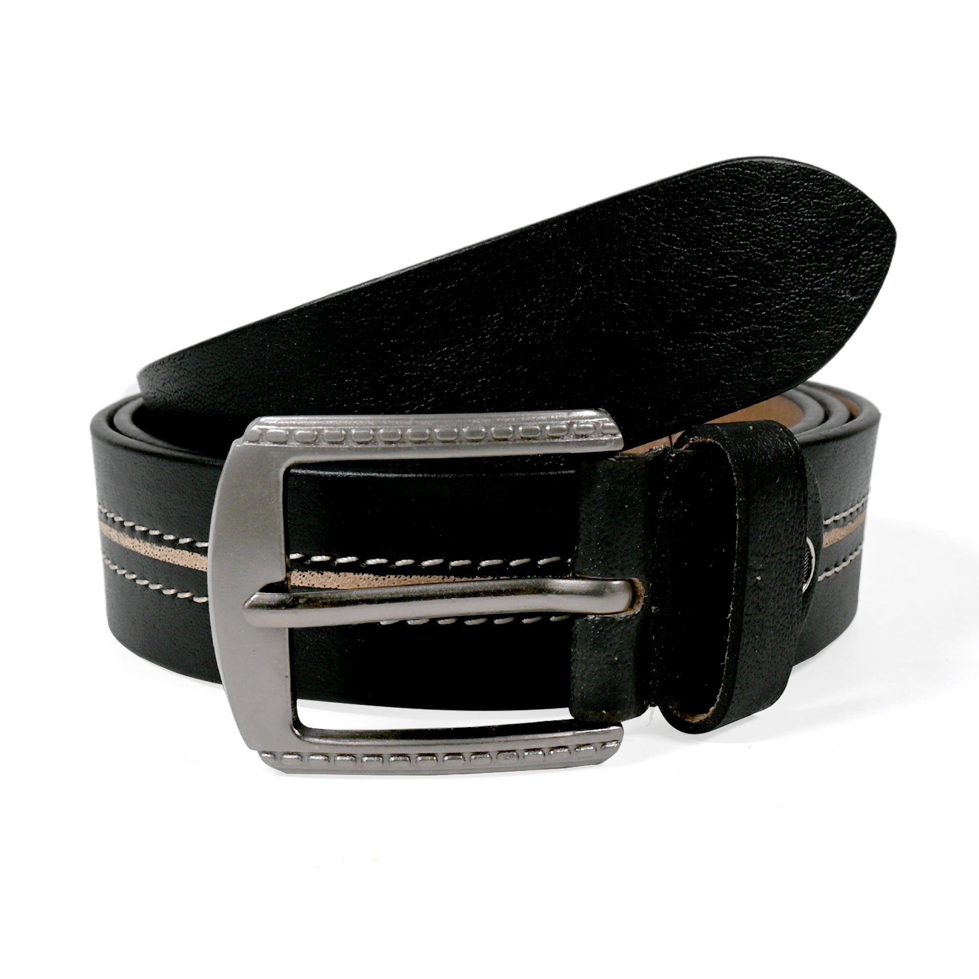 USL Black Pure Leather Belt for Men Customize size as per your waist size