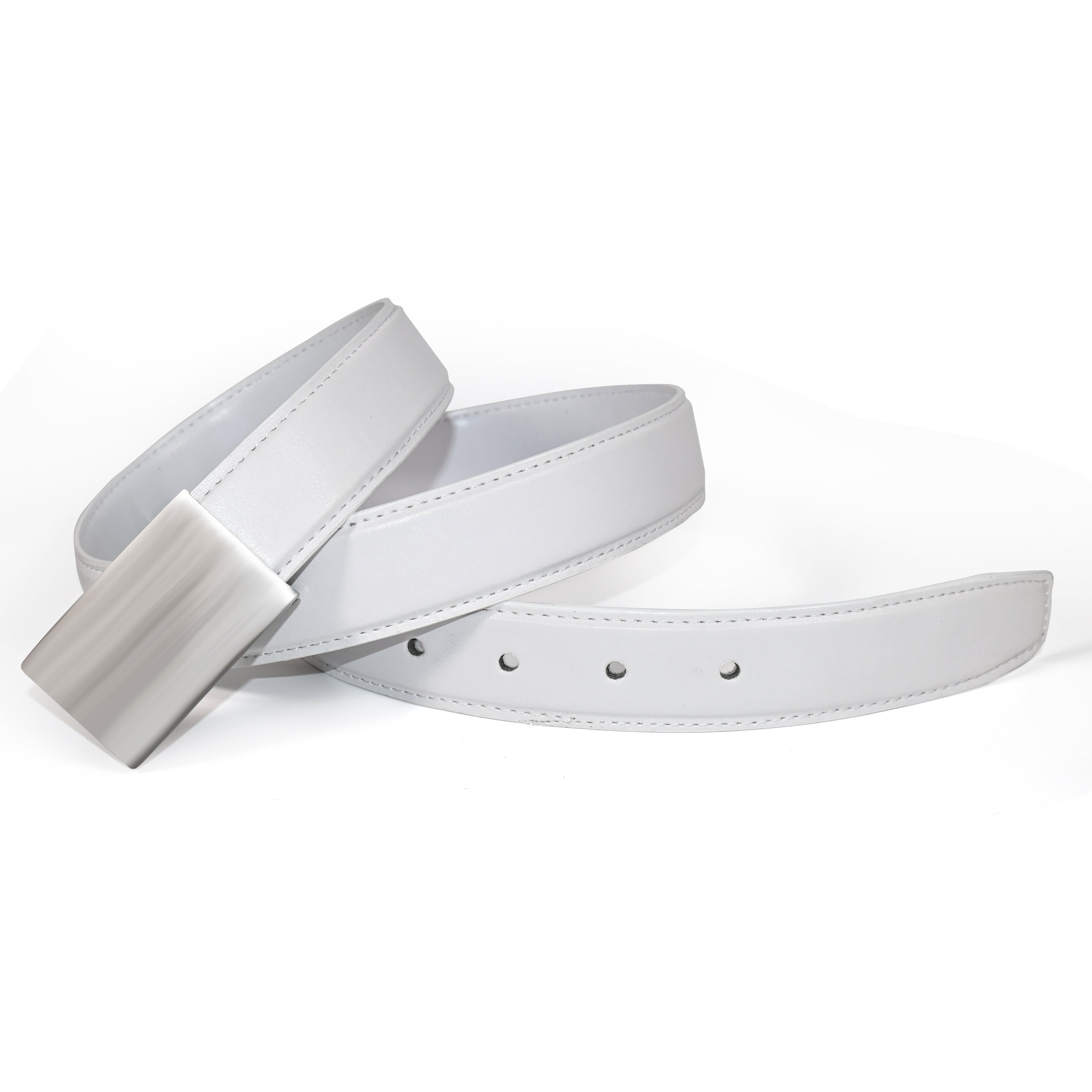 USL Faux Leather Cowboy white Belt for Men - Adjustable Size Fits Waist 28-42 Inches - Durable and Stylish Accessory