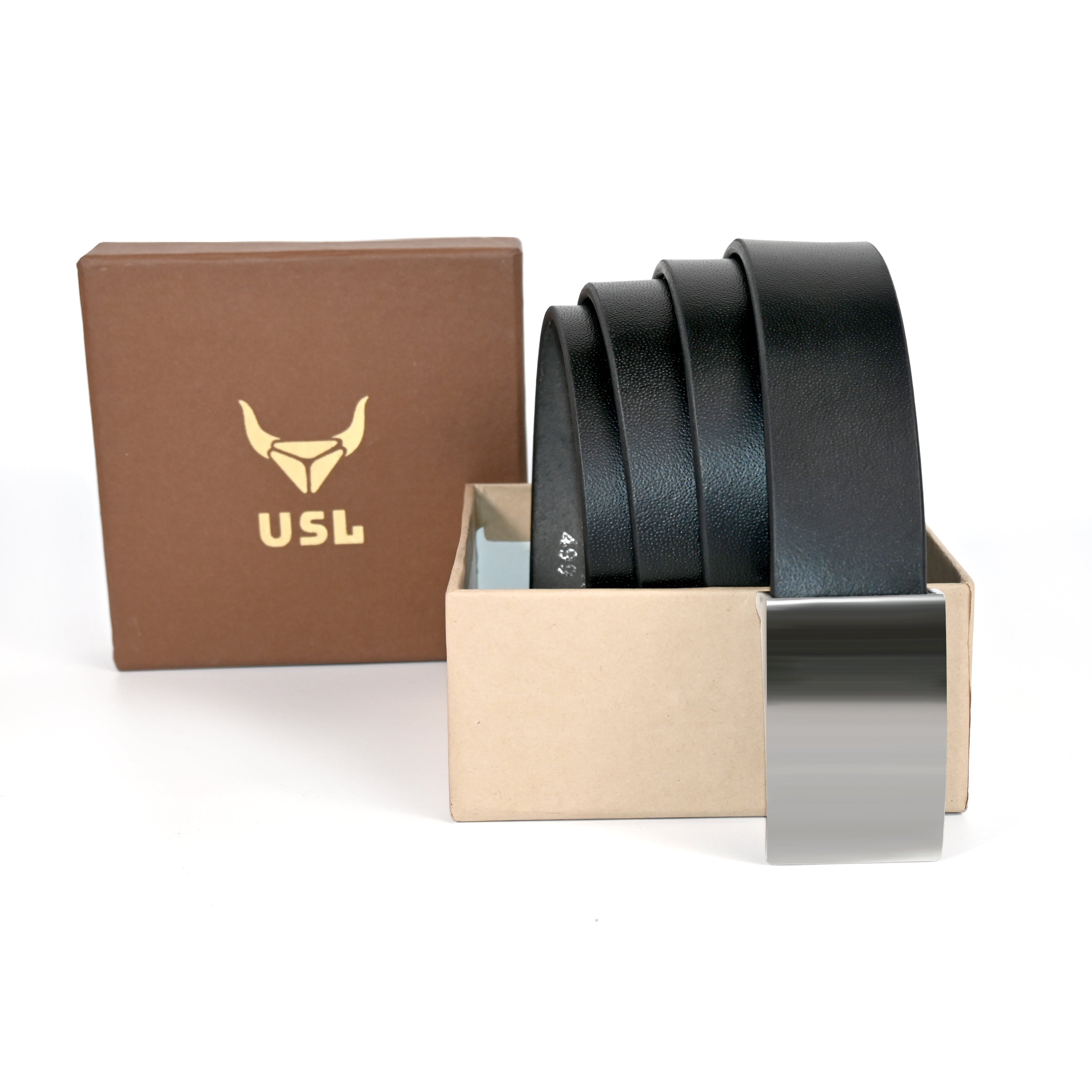 USL Genuine Leather Belt for Men, Original Top Grain Formal and Casual Belt, Lifetime Leather Warranty