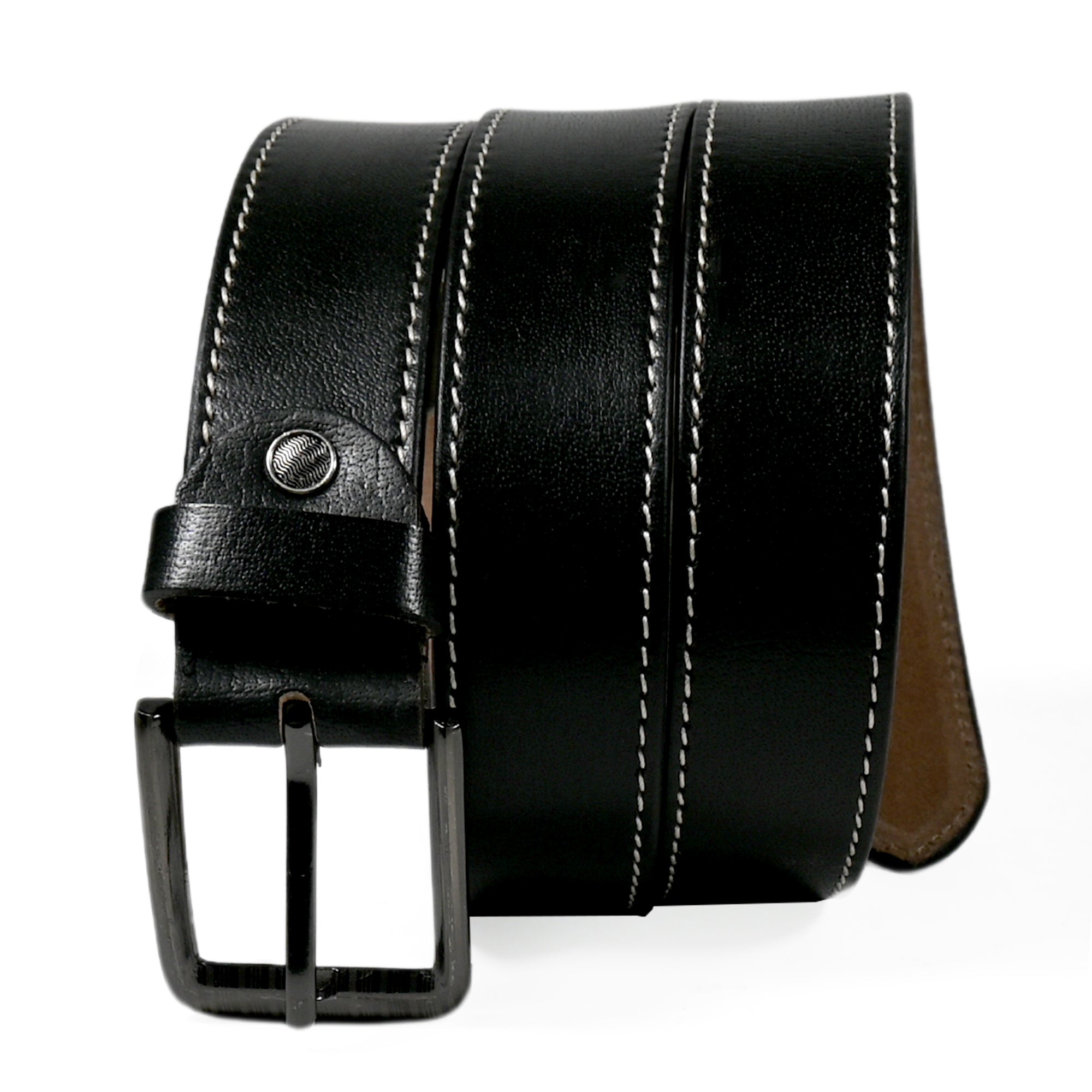 USL Men Casual Formal Brown Genuine Leather Belt