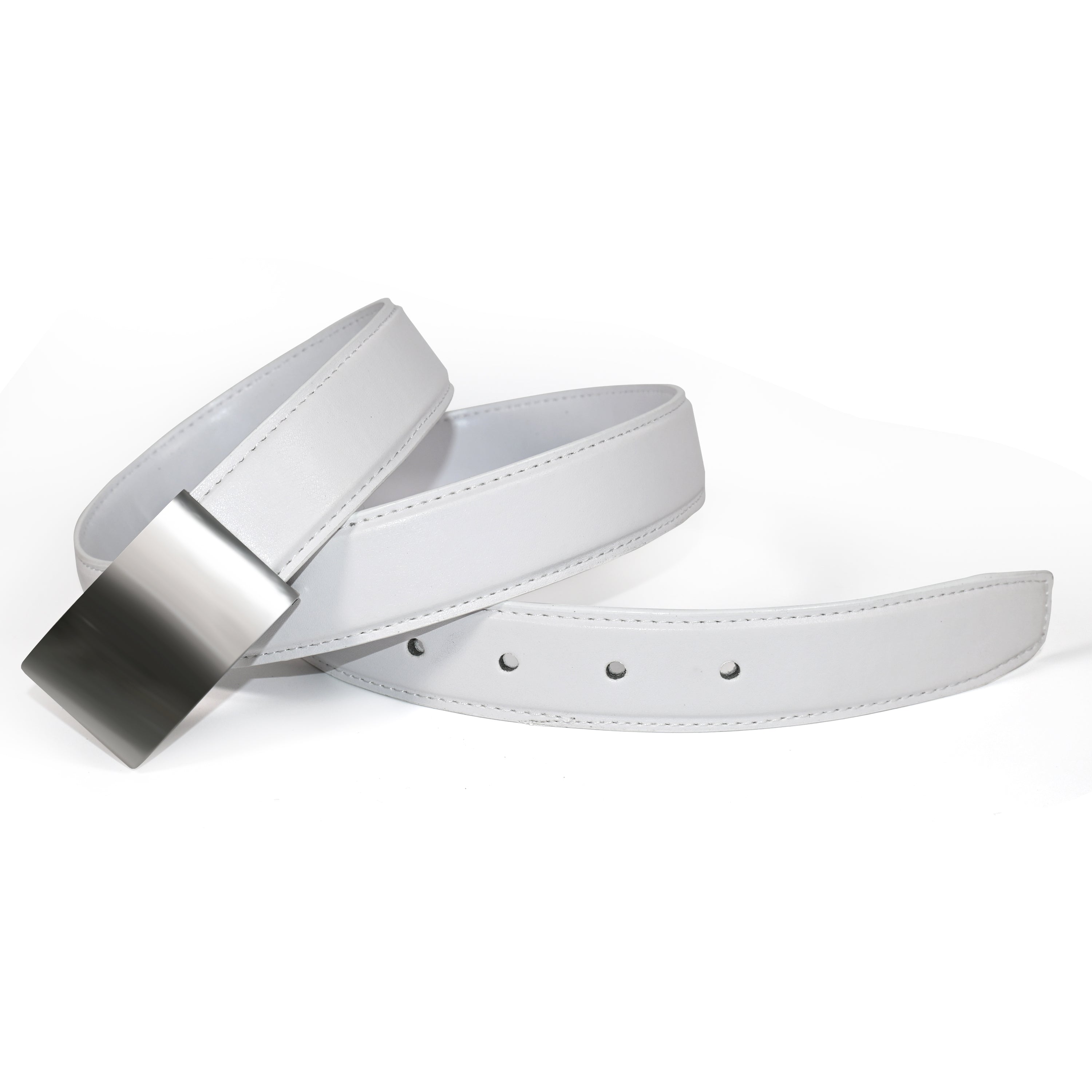 USL Faux Leather Cowboy white Belt for Men - Adjustable Size Fits Waist 28-42 Inches - Durable and Stylish Accessory