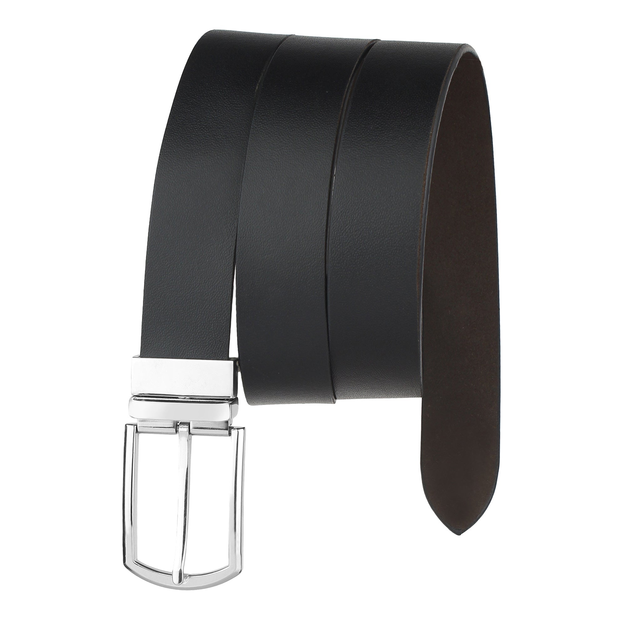 USL Black Brown Formal Leather Belt For Men and Boys