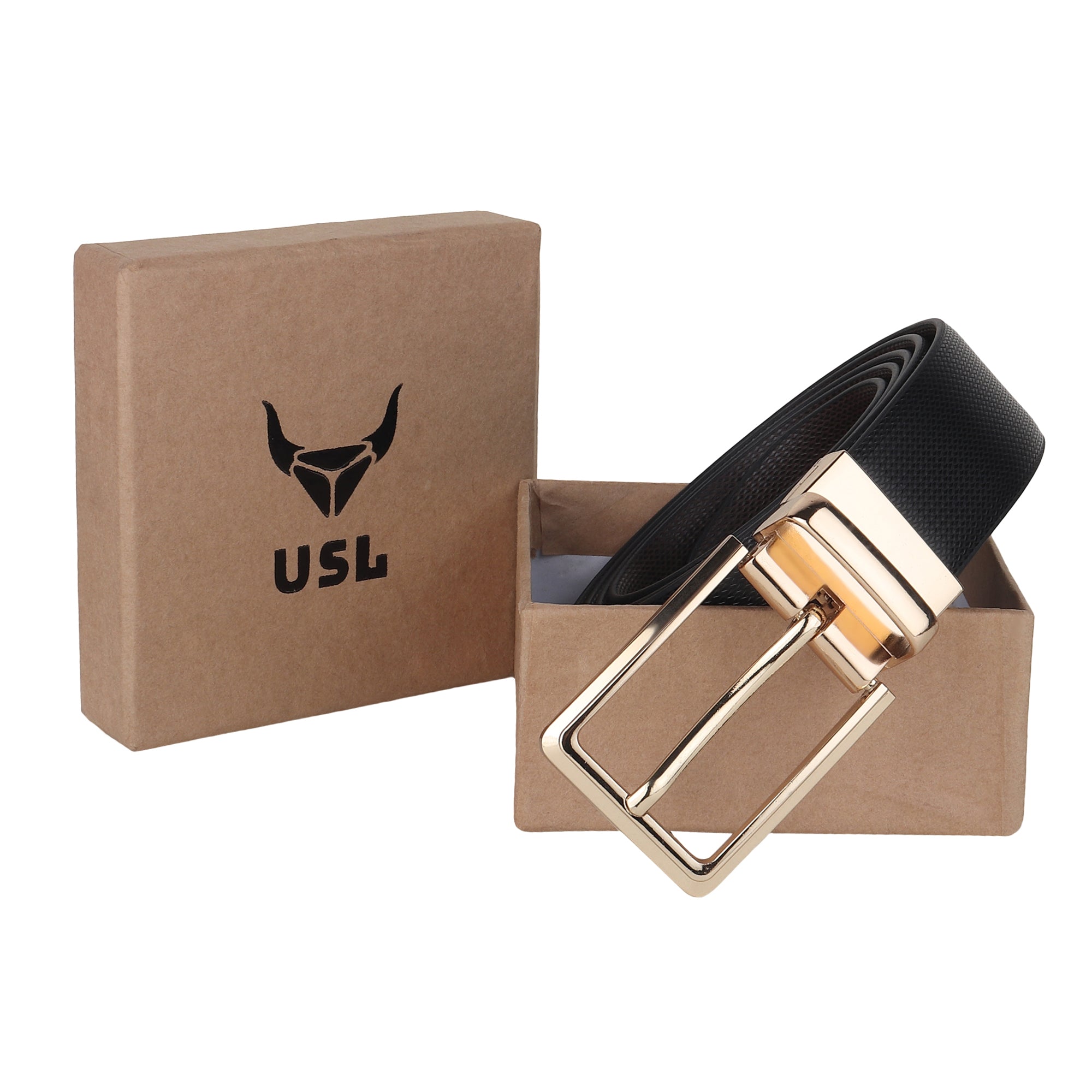 USL Men's Reversible Faux Leather Belt