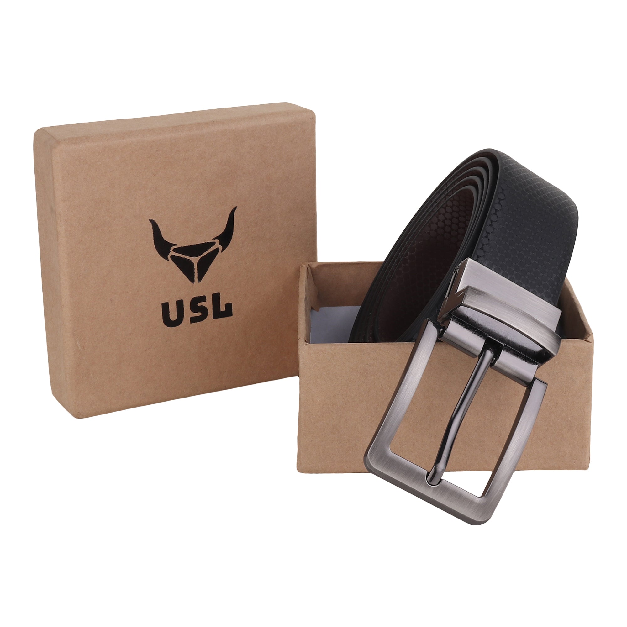 USL Men's Reversible PU Leather Belt