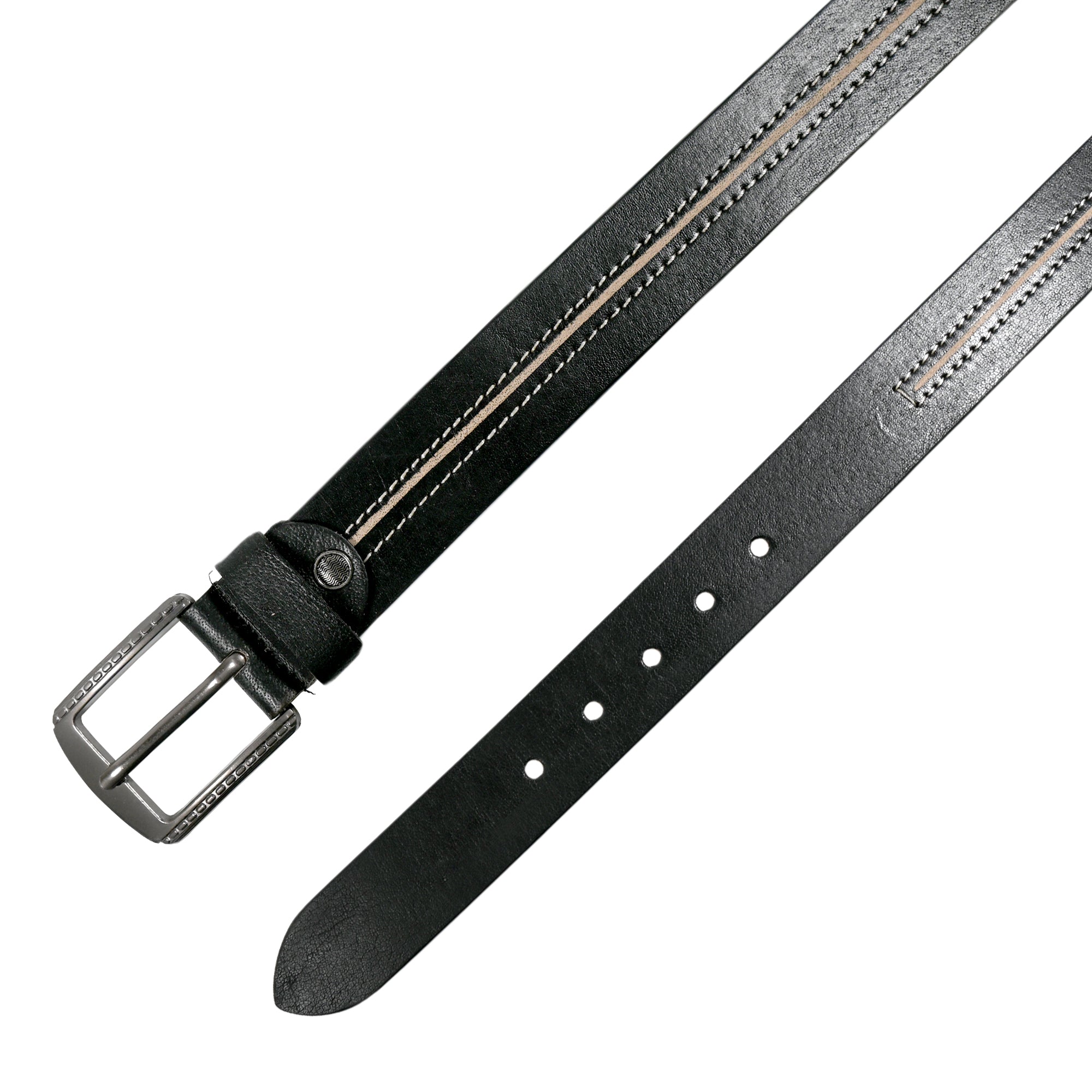 USL Black Pure Leather Belt for Men Customize size as per your waist size