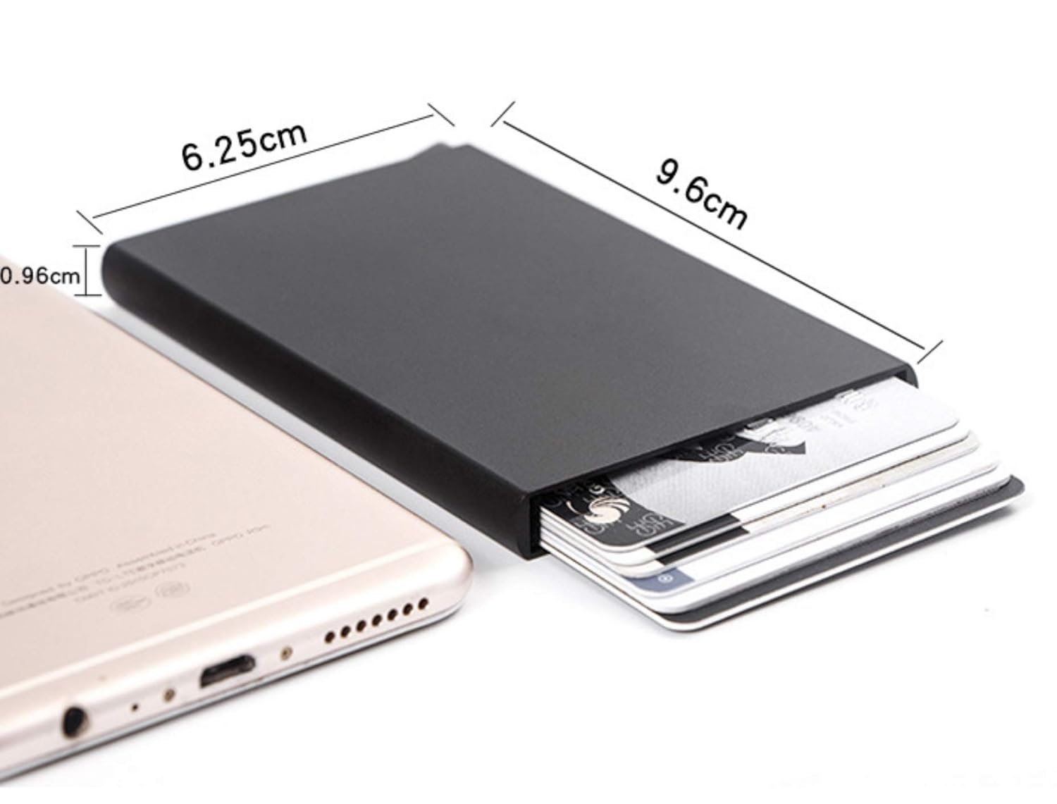 USL Black & Silver Automatic RFID Pop Up Slim Aluminium Debit/Credit/ATM Slots 6 Card Holder