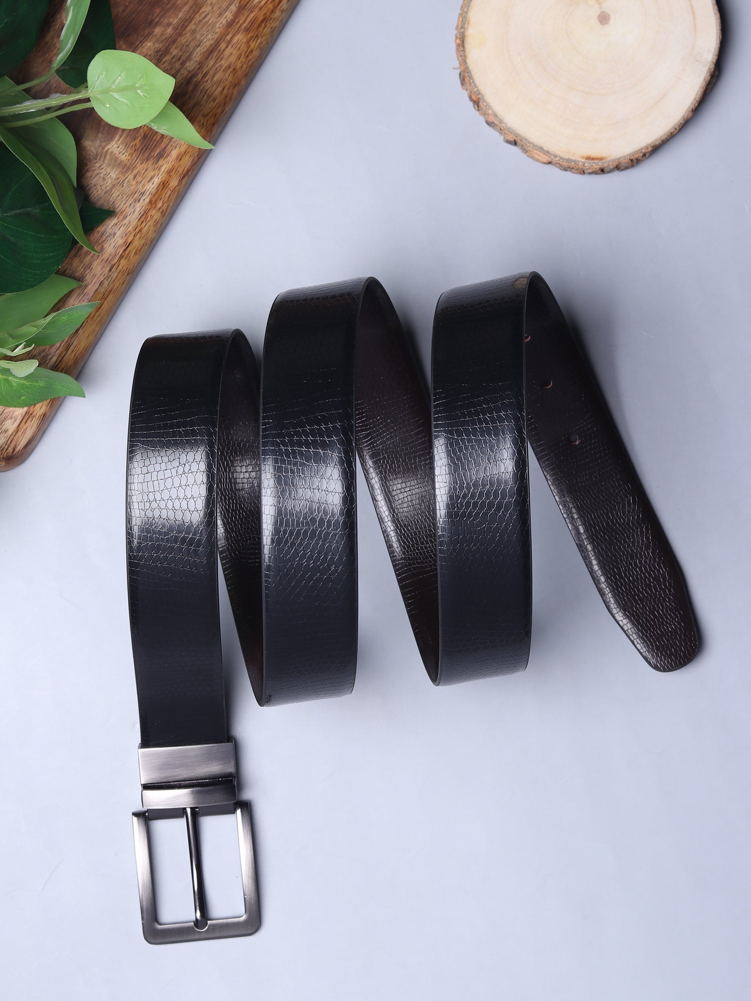 USL Men's Reversible PU Leather Belt