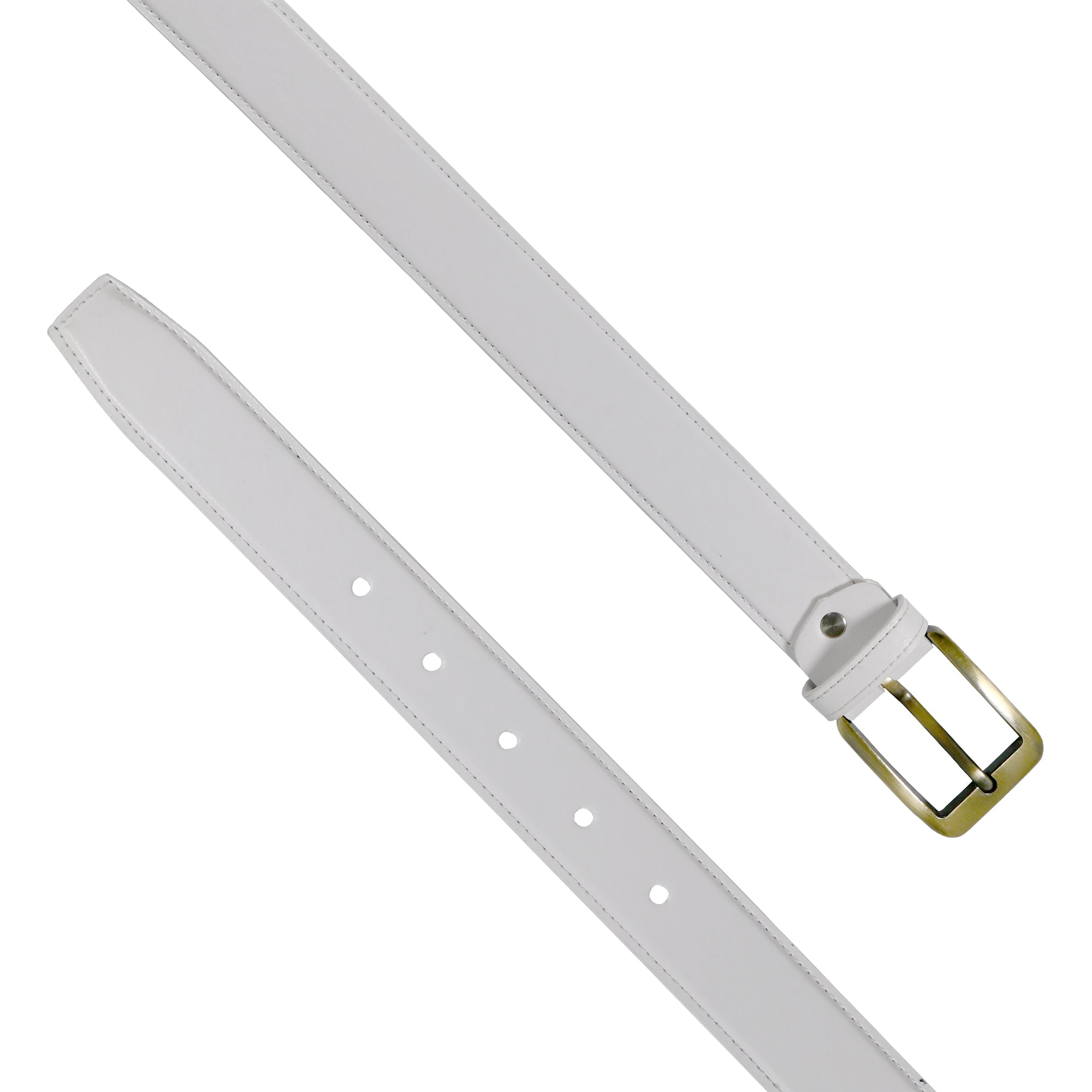 USL Faux Leather Cowboy white Belt for Men - Adjustable Size Fits Waist 28-42 Inches - Durable and Stylish Accessory