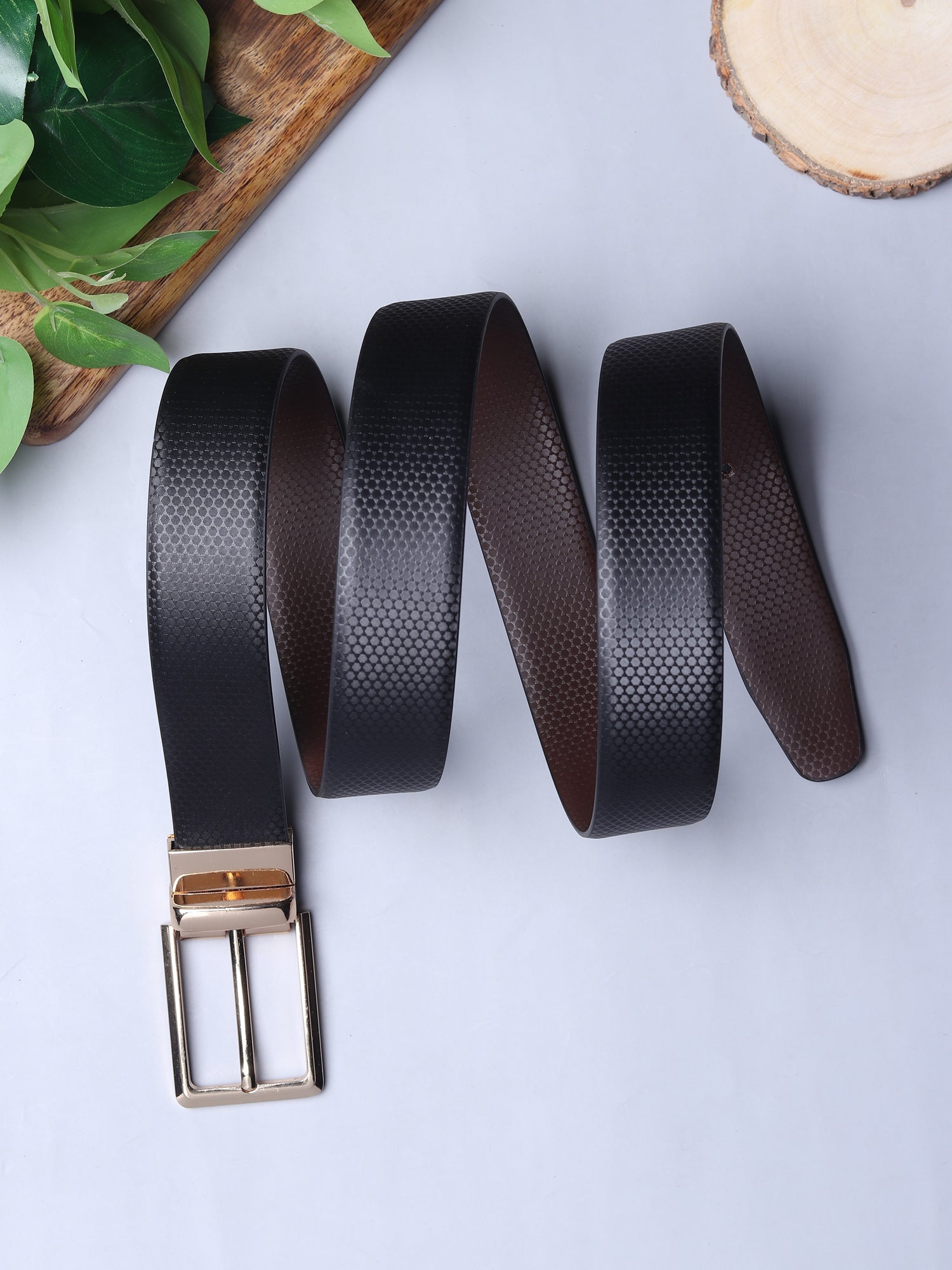 USL Men's Reversible Faux Leather Belt