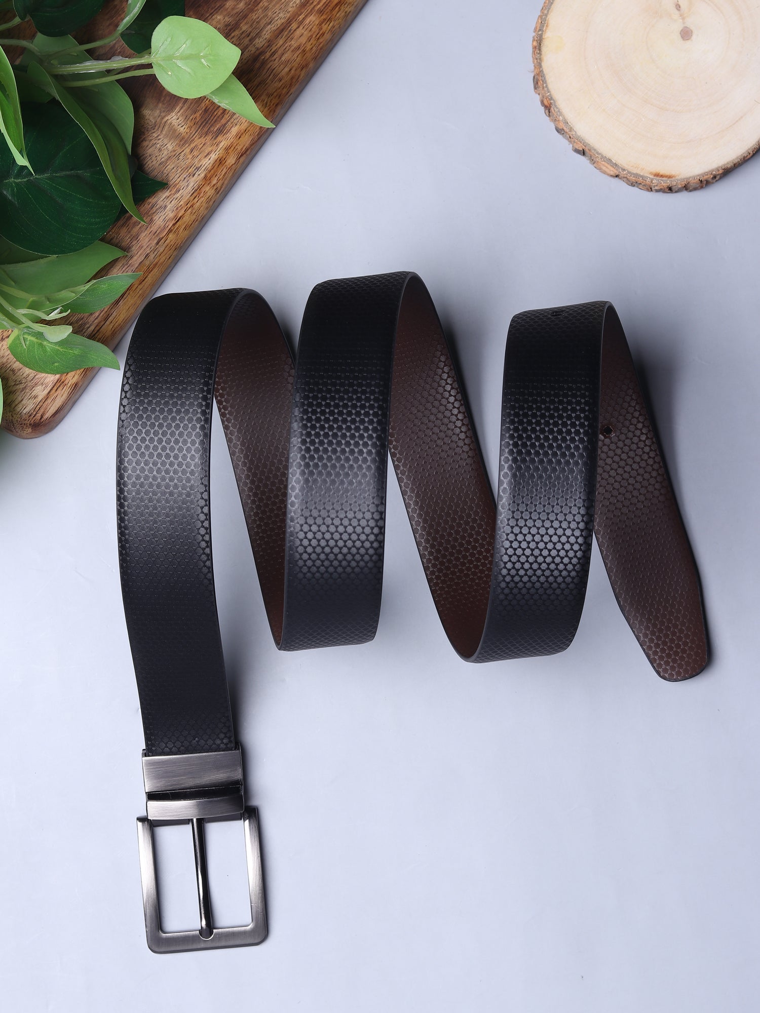 USL Men's Reversible PU Leather Belt