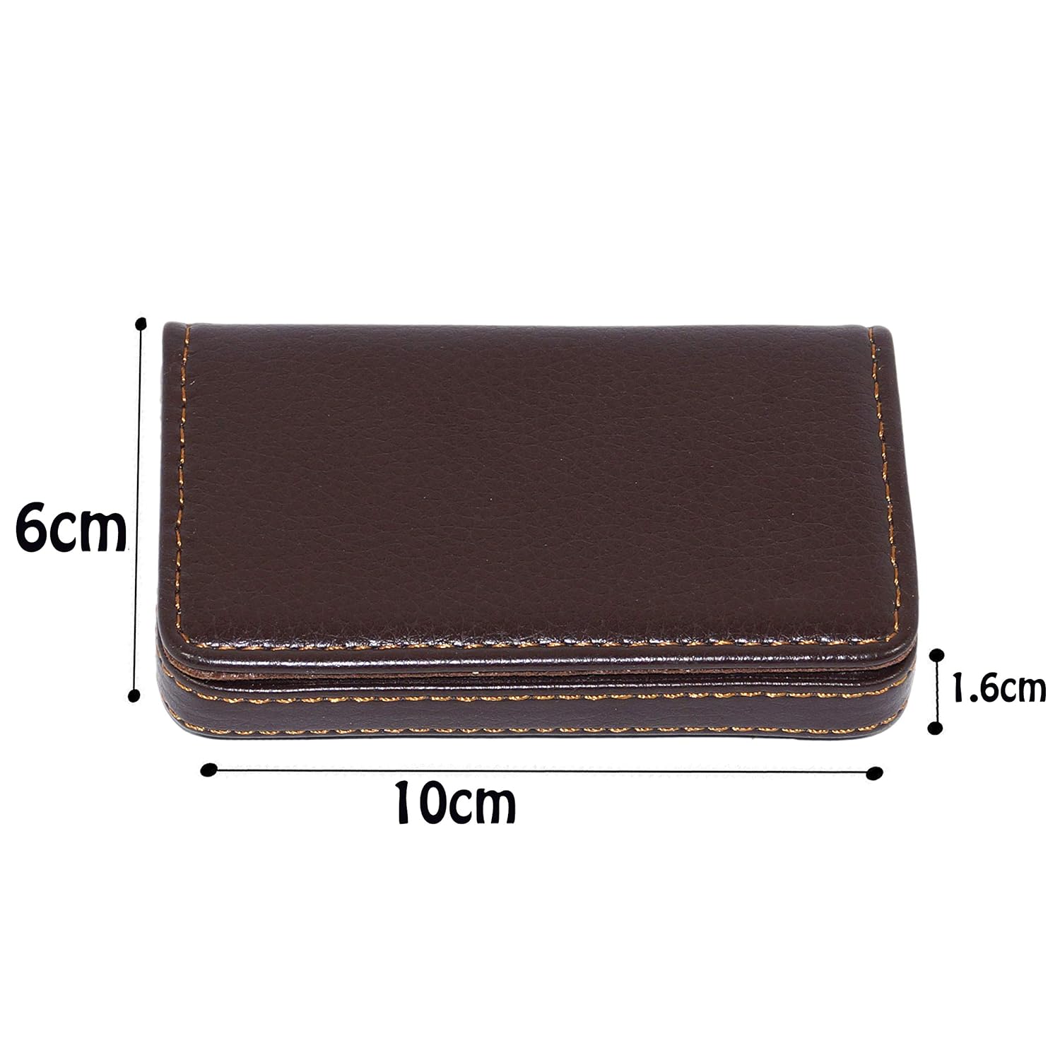 USL Stitched PU Leather Credit Debit ATM Card Holder Visiting Business Card Case Wallet with Magnetic Shut for Men & Women (Black, 10 x 6 x1.4 cm)