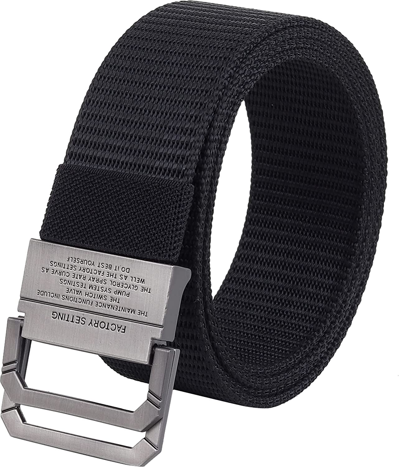 USL Double Ring Nylon Woven Fabric Belt for Men/Women/Unisex Free Size