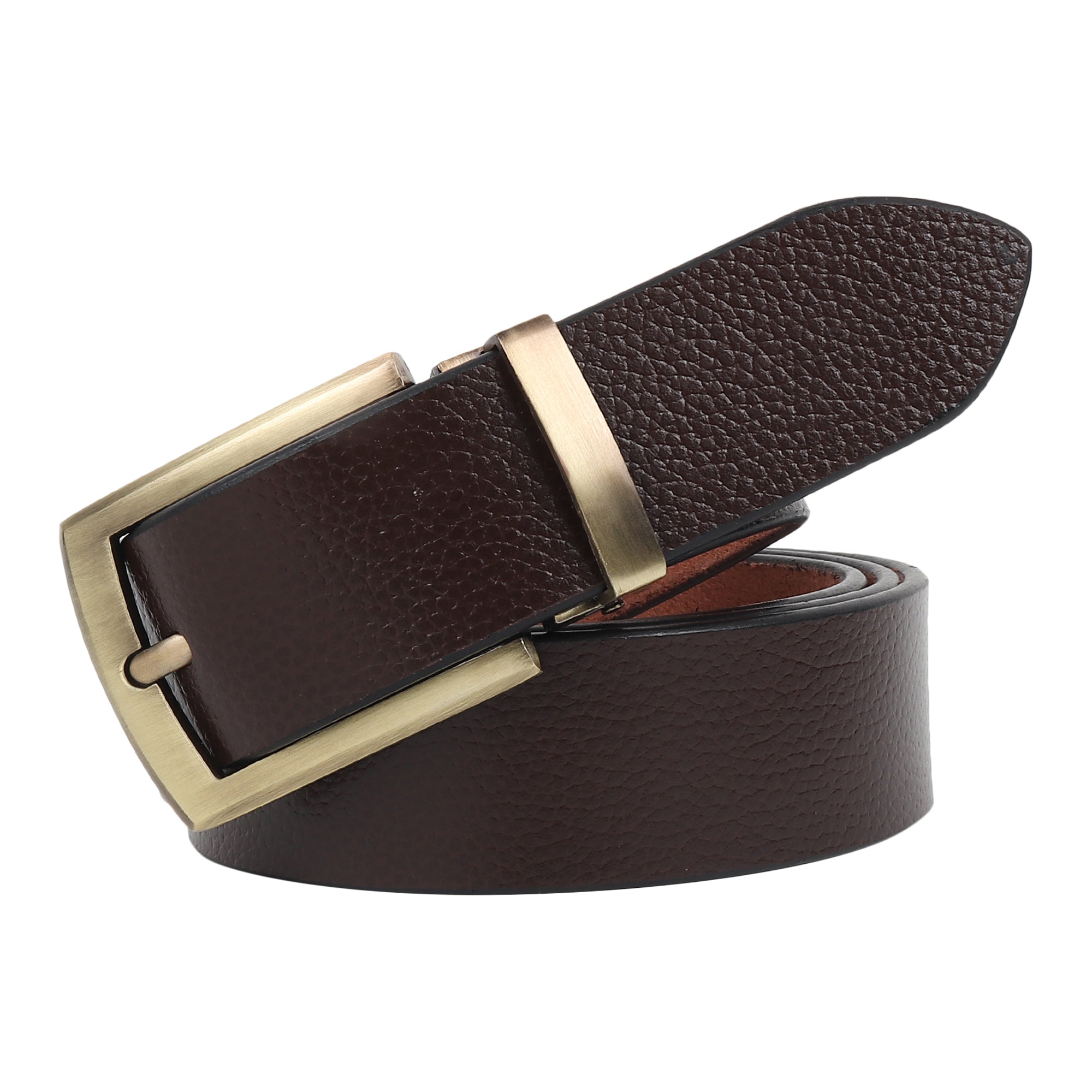 USL 1.5" Full Grain Leather Belts for Men with Metal Buckle, Heavy Duty Mens Casual Belts in Gift Box