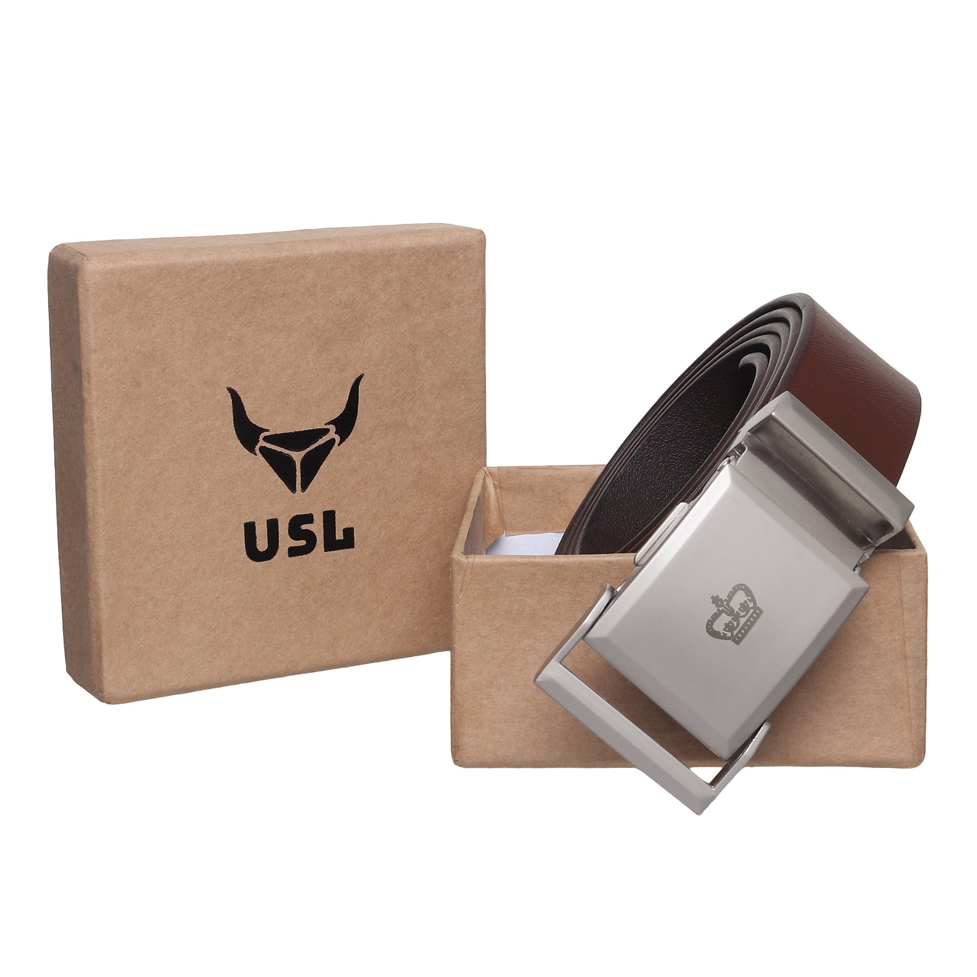 USL Genuine Leather Belt for Men & Boys Brown & Black