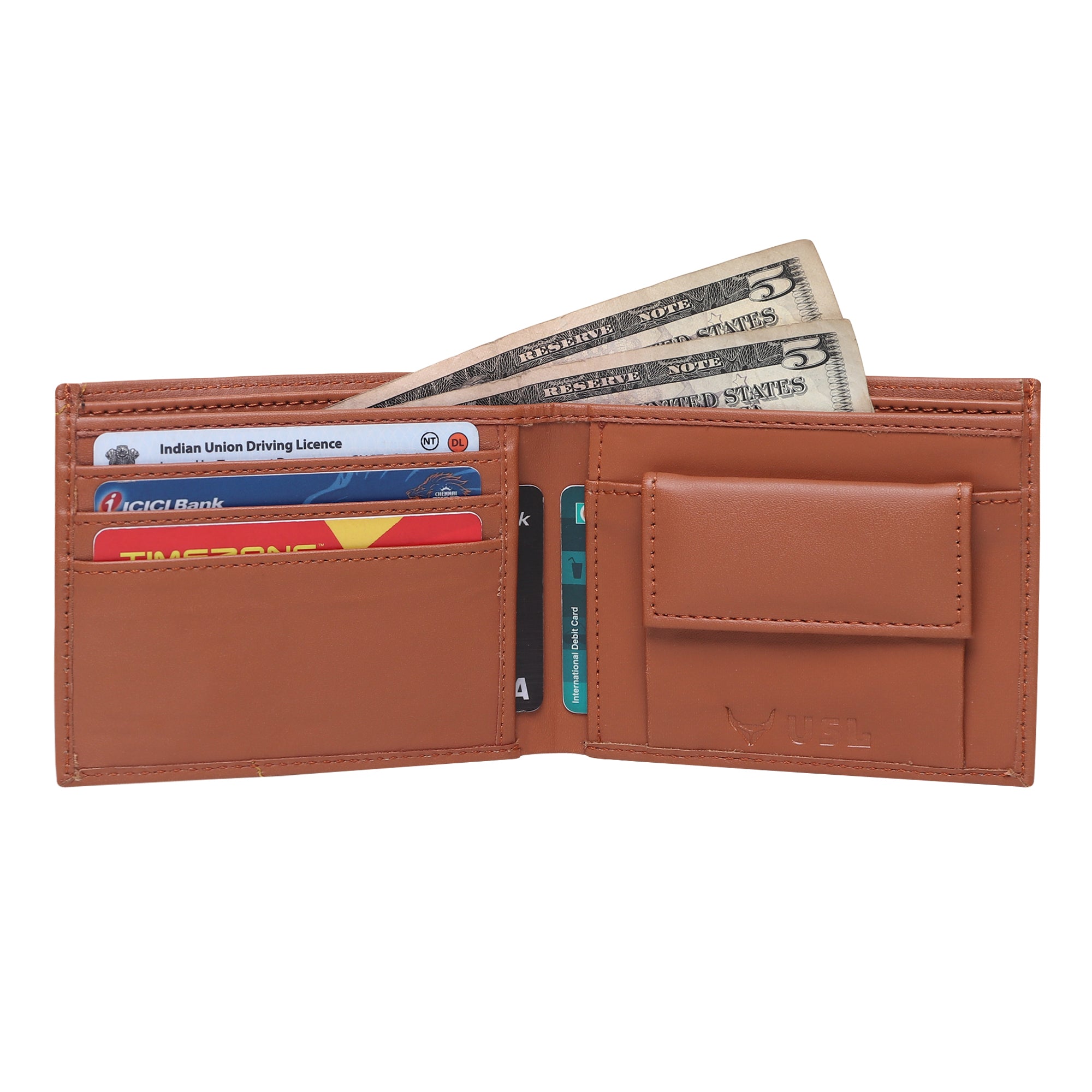 USL Bi-Fold Vegan Leather Wallet for Men