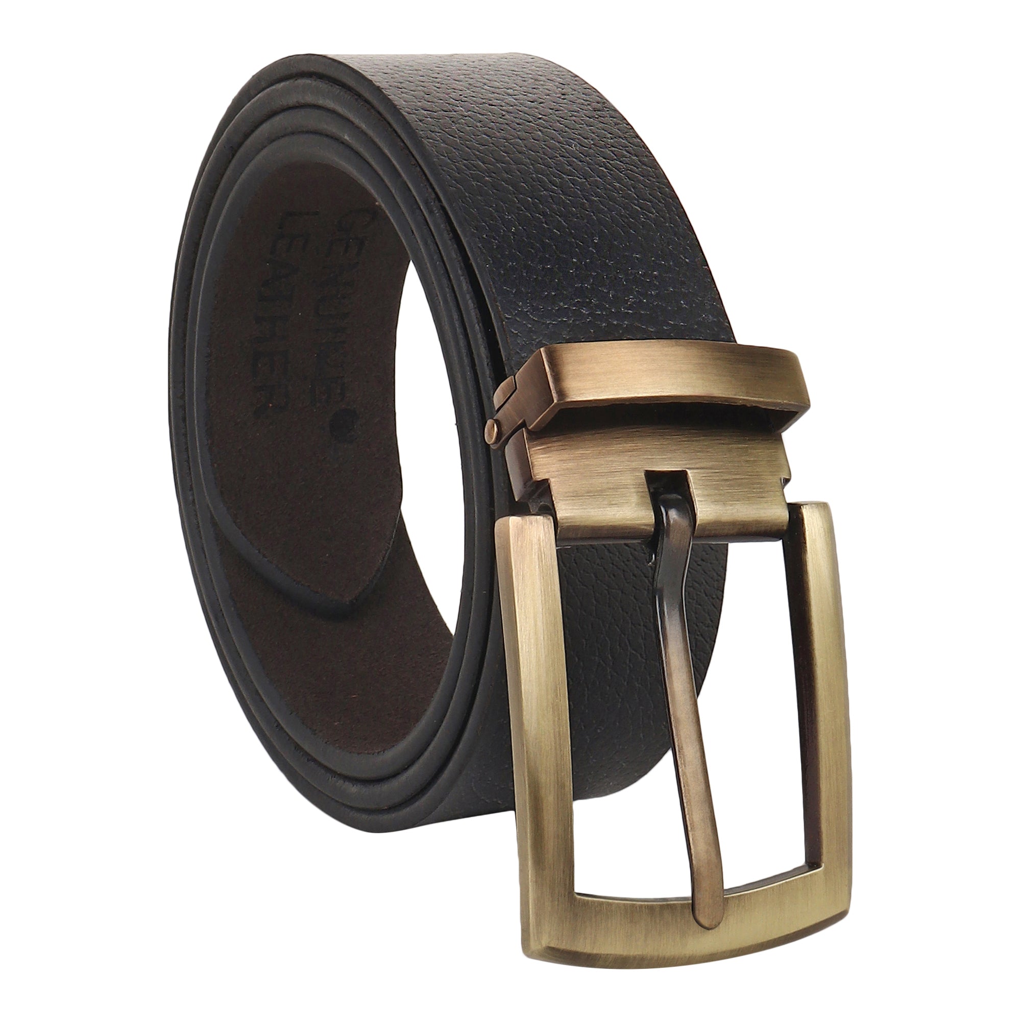 USL 1.5" Full Grain Leather Belts for Men with Metal Buckle, Heavy Duty Mens Casual Belts in Gift Box