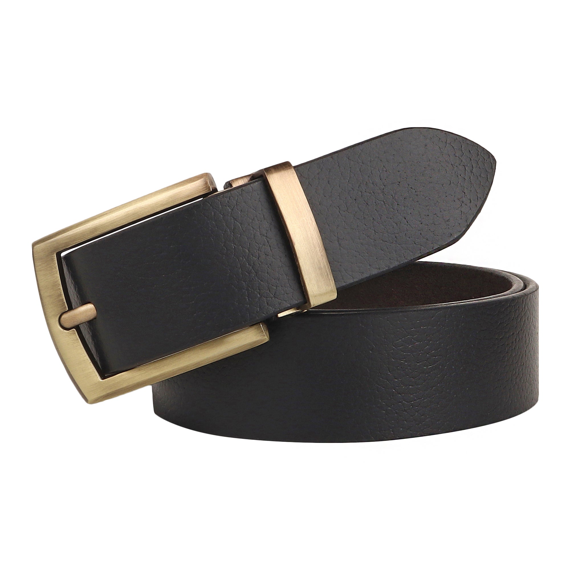 USL 1.5" Full Grain Leather Belts for Men with Metal Buckle, Heavy Duty Mens Casual Belts in Gift Box